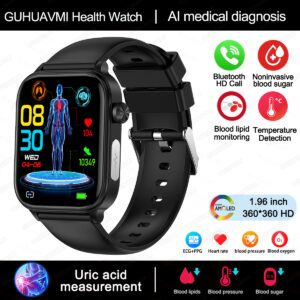 Blood Sugar Smart Watch Health Blood Lipid Uric Acid Watch Smart ECG+PPG Body Blood Composition Bluetooth Call Sports Smartwatch