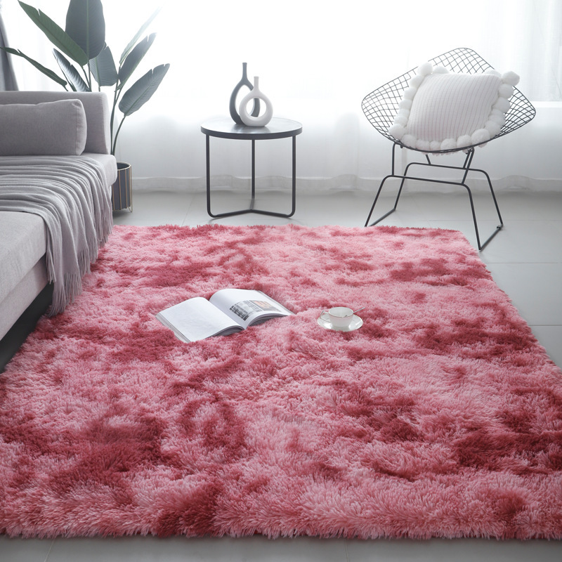 Manufacturers Wholesale Color-changing Silk Wool Living Room Sofa Carpet Bedroom Bed Tie-dye Printed Carpet Wool Blanket
