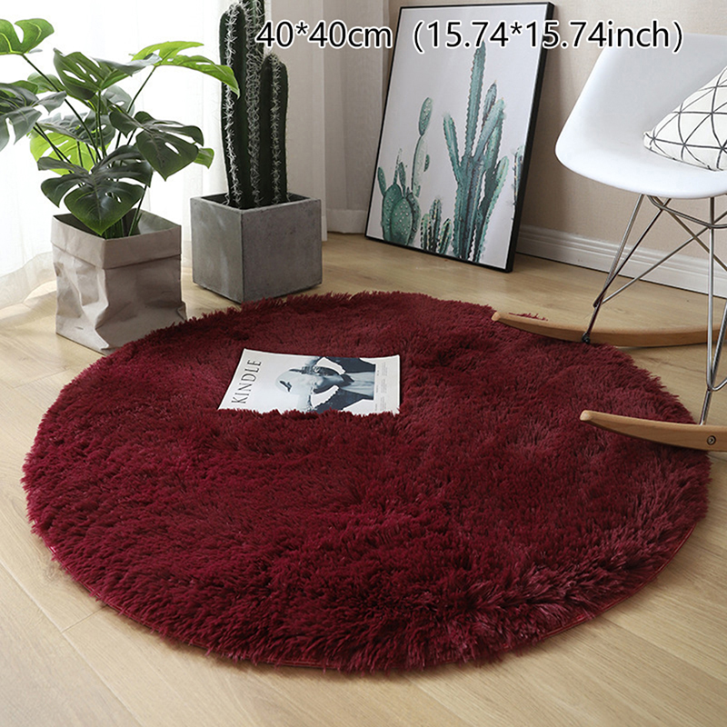 Plush Carpet Fluffy Wool Rug Living Room Carpets Faux Fur Round Mat Kids Room Long Plush Rugs Home Bedroom Decor Shaggy Carpet