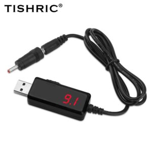 TISHRIC USB Boost Converter DC 5V to 9V 12V Power Cable 3.5×1.35mm Plug Adapter For Power Supply/Charger