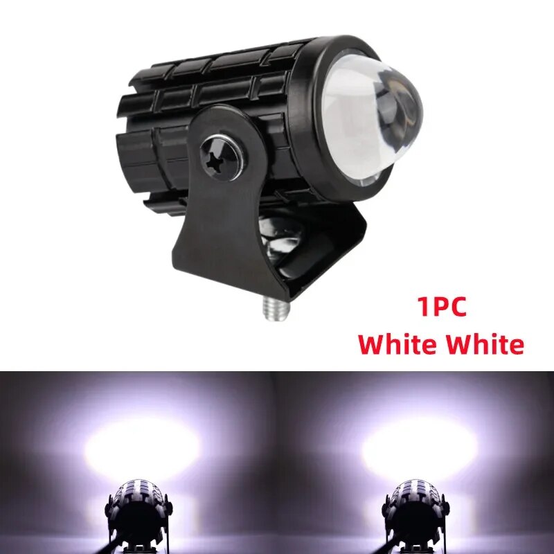 1PCS Mini Driving Light LED HeadLight Spotlight Dual Color for ATV ATV Scooter Driving Fog Lamp Motorbike Accessories