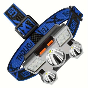 Five head strong light rechargeable fishing headlight – ultra bright long-distance lighting, portable