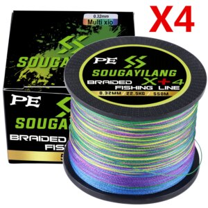 Sougayilang Fishing Line 550M 350M 150M Multicolour PE Braided Wire X4/X8/X12 Strand Super Strong Multifilament Japanese PE Line