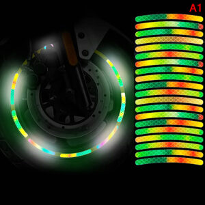 20pcs Car Wheel Hub Reflective Strips Tire Rim Colorful Stickers Night Driving Decors for Car-Styling Accessories Qingyue