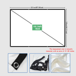 Thickened projection soft screen, outdoor movie and home theater 4K high-definition 16:9 foldable portable white soft screen