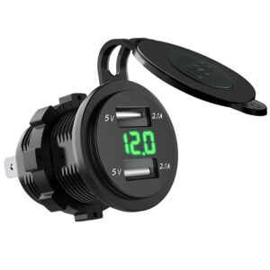 EAFC 12-24V Dual USB Charger Socket Waterproof Power Socket 2.1A 10A Fuse for Motorcycle Car Truck Boat Adapter Socket