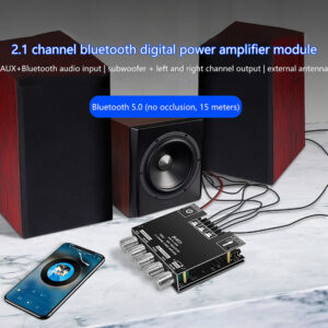 1Pc ZK-MT21 2x50W+100W 2.1 Channel Bluetooth 5.0 Subwoofer Digital Power Amplifier Board AUX 12V 24V Audio Stereo for Home Fengshi