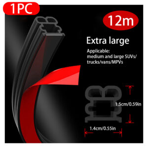 SEAMETAL Car Door Rubber Seal Strip Double-Layer Weather Strip Auto Door/Hood/Trunk Styling Protector Anti Scratch Sealing Strip