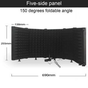 Microphone Isolation Shield Filter Professional Vocal Booth High Density Absorbent Foam Suit for Condenser Mic Studio Sound