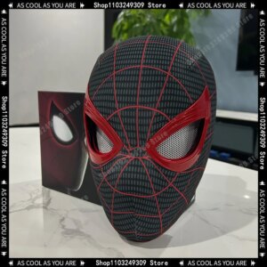 Mascara Spiderman Headgear Cosplay Moving Eyes Electronic Mask Spider Man 1:1 Remote Control Elastic Toys for Adults Kids Gift