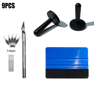 Car Sticker Tools 12/9pcs Vinyl Auto Tuning Tool Kit Felt Squeegee Knife Vinyl Wrap Magnet Holders Carving Knife Car Accessories