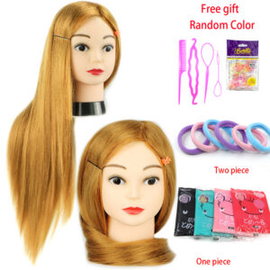 Mannequin Head With 65cm 80% Human Hair Training Head Kit Doll Head For Practise Braid Hairstyle Cosmetology With Free Gift
