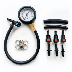 Fuel Pressure Test Kit – Quick Connected Fuel Injection Pump Pressure Tester Gauge 0-100PSI with Valve 6.3/ 7.89/ 9.49 for Car