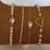 Enacolor 4Pcs/Set Luxury Zircon Peach Heart Pearl Bracelets Set for Women Multilayer Accessories Jewelry Party New