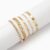Enacolor 5Pcs/Set Golden Metal Geometric Zircon Bracelets Set for Women Girl Accessories New 2024