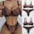 2 Piece Sexy Lingerie Set See Through Bra Floral Embroidery Women Sheer Boho Underwear Intimates Bra and Panty Transparent Bra