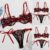Women’s Lingerie Love Embroidery Bra Transparent G-string Thong Sleepwear Sexy Lingerie For Women Plus Size Lingerie Bandagex