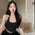 Comfortable and close fitting Open back Slim fitting top Suspender Short Sleeveless With chest pads Clothing female