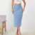 Women Side Single-breasted Splicing Half-body Dress Elegant Office Commuter Casual High Waist Female Daily Wrap Hip Denim Skirt