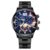 Leather Band Calendar Three Eyes Business Stainless Steel Case Steel Analog Wrist Watch for Outdoor Sports Sports Running
