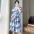 Fashionable Maternity Clothes Summer Sleeve Square Collar Printed Loose-fit Dress Summer Internet Celebrity Maternity Dress