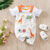Newborn Baby Clothes Yellow giraffe print Jumpsuit Summer Short Sleeve Romper 0-18M Infant Toddler Pajamas One Piece Outfit
