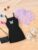 Baby Girl Summer Black Strap Butterfly Dress Short sleeved Pullover Top