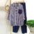 Striped Long Sleeved Shirt And Blouses Loose Top Sets Solid Wide Leg Straight Harem Pants Trousers Casual 2-Pieces Suits Women