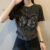 Women Baggy Hole Designer Tops Lady Butterfly Pattern Short Sleeve T Shirts Girls Summer Cotton Cutecore Vintage y2k Clothes