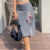 Xeemilo Aesthetic Bow Bandage High Split Long Skirt Elegant Lace Patchwork Slim High-waist Skirt 2023 Autumn Bodycon Party Skirt