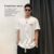 New Front and Back Letter Printed Short Sleeved Men’s Summer Trend 100% Pure Cotton High-quality Round Neck Fitness T-shirt