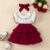 Baby Girl Red Wine with white 3-layer cupcake dress
