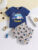 2pcs Boys Kids Casual Police Car Graphic Print T-shirt & Shorts Set Clothes For Summer