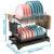 Multipurpose 2-Tier Dish drying Rack for Kitchen countertop with Cups rack,Utensil Holder,Cutting Board,Space-Saving,Black White