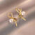 New Asymmetric Pearl Bow Earrings For Women Minimalist Fashion Jewelry Lady Valentine Gift Party Wedding Jewelry