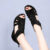 2023 Summer New Roman Mother Rhinestone Peep Toe Mid Heel Women’s Wedge Open Toe Middle-Aged Sandals Women’s One Piece Dropshipping