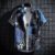 Summer Short-sleeved Shirt Men’s Thin Graffiti Newspaper Printed Hong Kong-style Trendy Top Clothes Duffy Handsome Loose Half-sleeved Shirt