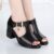 Fish toe sandals women’s 2022 summer new Roman ladies thick heel middle heel women’s shoes middle-aged mother shoes wholesale
