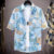 Summer New Hawaiian Shirt Thin Quick-drying Ice Silk Loose All-match Beach Printed Men’s Short-sleeved Trendy Shirt