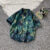 Hawaiian Print Shirt Men’s Short Sleeve Loose Retro Oil Painting Shirt Trendy Brand Half Sleeve Design Hong Kong Style Clothes