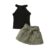 2PCS Baby Girl Clothing Set Ribbed Hanging Neck Top+Short Skirt Fashion Korean Style Summer Outfit for 3-24Months Toddler Girl