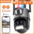 BESDER 9MP 4K PTZ Wifi Camera Three Lens with Dual Screen Multiple Ai Human Detect Wireless Outdoor Surveillance CCTV Camera
