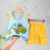 Boys Vest Set Summer Cotton New Clothes Children’s Sleeveless Cartoon Wool Comfort Set Class A Thin Two-piece Set for 6-9months