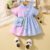 Girls Dress With Lapel Flared Sleeves Button Closure Waist Puffy Skirt Butterfly Bag Loose Travel New Style