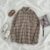 JMPRS Vintage Women Plaid Shirts Autumn Long Sleeve Oversize Button Up Tops Korean Loose Casual Fall Outwear Femme Shirts