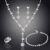 Women’s Silver Color Fashion Wedding Jewelry Luxury Crystal Pearl Necklace/Bracelet/Ring/Earrings Ladies Jewelry Sets for Bridal