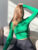 Autumn Winter Ribber Knitted T Shirts Women Green Spring Cut Out White Basic Long Sleeve Crop Tops Casual Tees