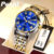 POSHI Stainless Steel Quartz Wrist Watch for Man Luxury Week Date Display Luminous Bracelet Fashion Men’s Watch Original Clock