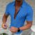 Men’s Light Business Office Casual Zipper Short Sleeve Shirt Slim Fit Solid Color Lapel Cardigan Fashion Tops