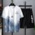Summer Quick Drying Men’s Sets Fashion tracksuits Casual Ice Silk Short Sleeve 3D Printed Sports T-shirt+Shorts Basketball Set